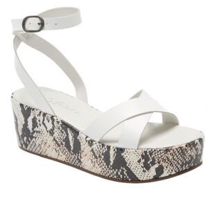 Matisse Sure Thing Platform Wedge Sandal Size 10 Animal Print Calf Hair NWOB